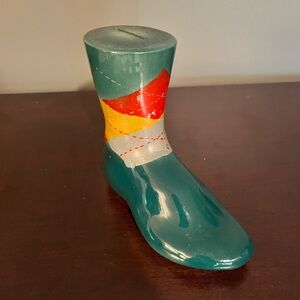 Colorful Ceramic Boot Bank